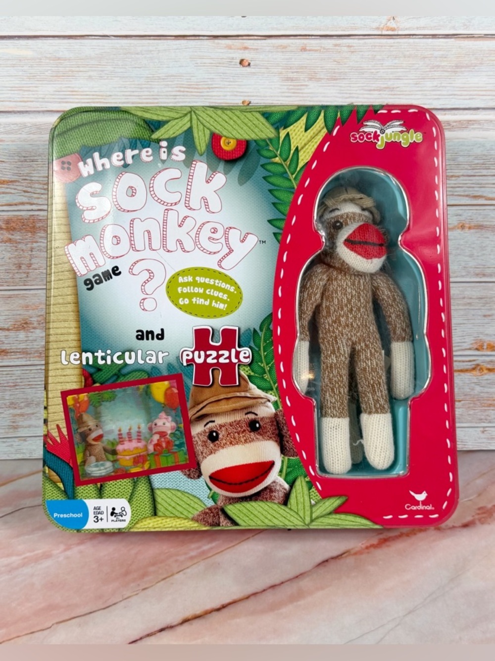 SockJungle 🙈 Where is Sock Monkey? Game and Lenticular Puzzle EUC